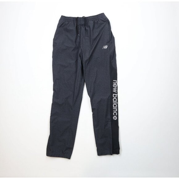 Vintage New Balance Mens Medium Spell Out Reflective Fleece Lined Pants Gray